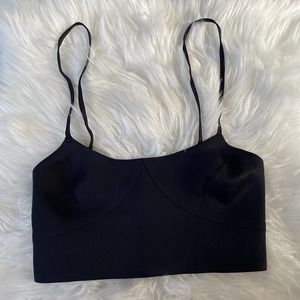 Intimately Free People Longline Bralette Black Top Crop Tank Size XS